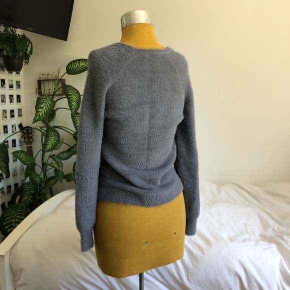 Abercrombie and Fitch soft collection fuzzy blue pullover sweater - Picture 3 of 6